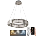 Lustră LED de cristal dimabilă pe cablu LED/40W/230V 3000-6500K crom lucios + telecomandă
