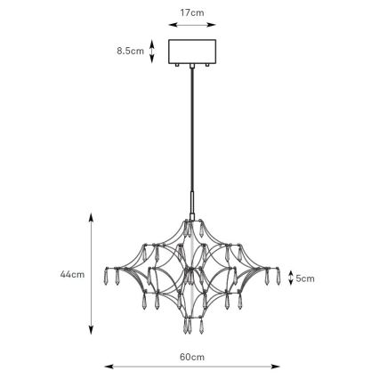 Lustră LED de cristal dimabilă pe cablu Markslöjd 108869 EFESOS LED/14W/230V d. 60 cm