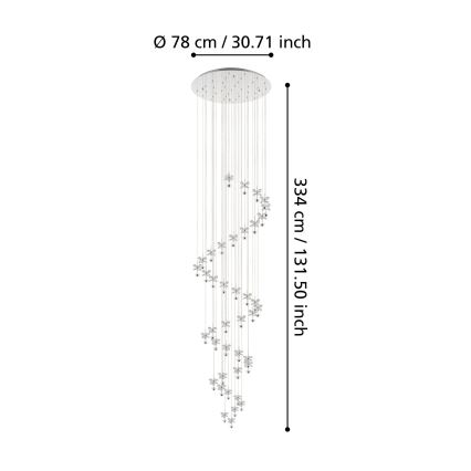 Lustră LED de cristal dimabilă pe cablu 40xLED/1,8W/230 Eglo