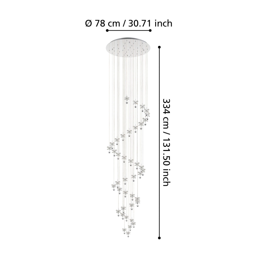 Lustră LED de cristal dimabilă pe cablu 40xLED/1,8W/230 Eglo