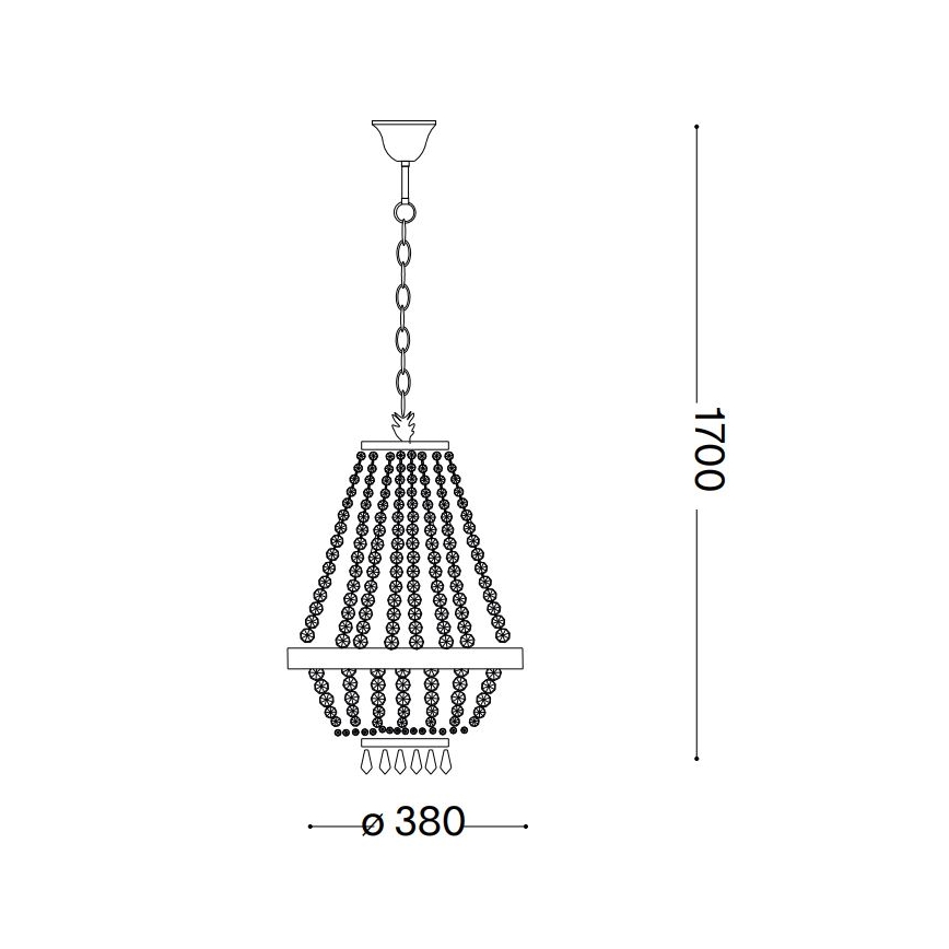 Lustră LED de cristal pe lanț Ideal Lux CAESAR 6xG9/3W/230V d. 38 cm auriu