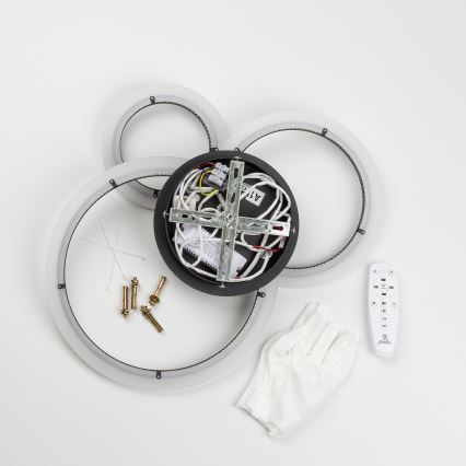 Lustră LED dimabilă aplicată Brilagi ORBITS LED/40W/230V 3000-6500K negru + telecomandă