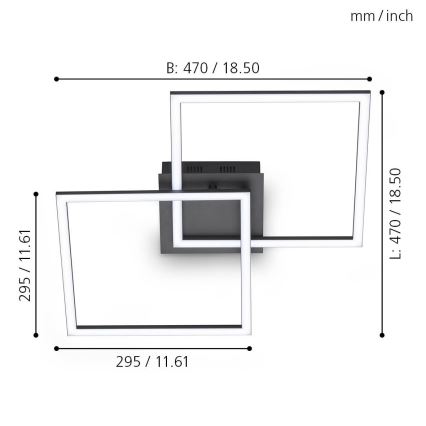 Lustră LED dimabilă aplicată Eglo LED/28W/230V 3000-6500K + telecomandă