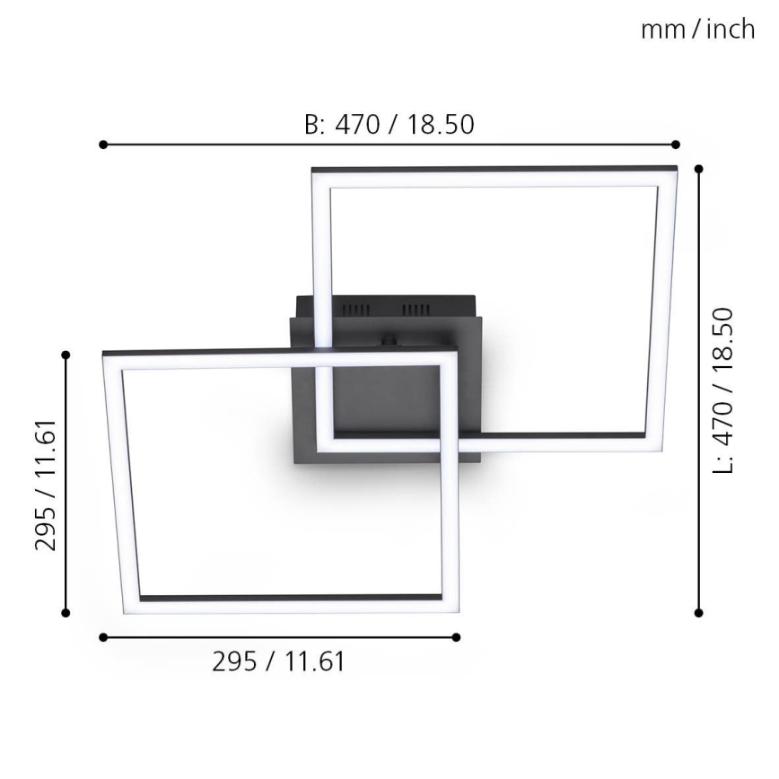 Lustră LED dimabilă aplicată Eglo LED/28W/230V 3000-6500K + telecomandă