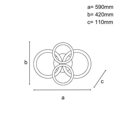 Lustră LED dimabilă aplicată LED/100W/230V 3000-6500K + telecomandă