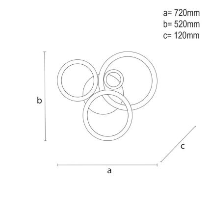 Lustră LED dimabilă aplicată LED/120W/230V 3000-6500K + telecomandă