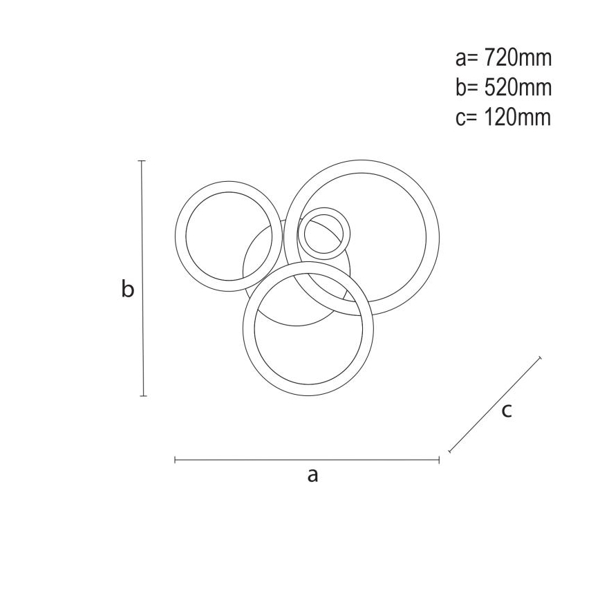 Lustră LED dimabilă aplicată LED/120W/230V 3000-6500K + telecomandă