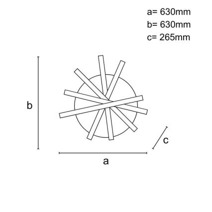Lustră LED dimabilă aplicată LED/75W/230V 3000-6500K + telecomandă