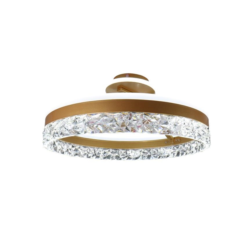 Lustră LED dimabilă aplicată LED/86W/230V 3000-6500K auriu + telecomandă