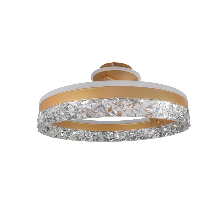 Lustră LED dimabilă aplicată LED/86W/230V 3000-6500K auriu + telecomandă