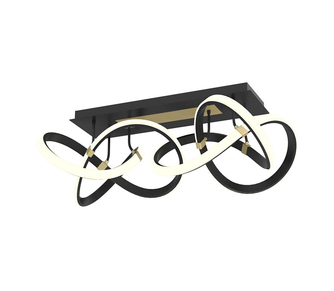 Lustră LED dimabilă aplicată Wofi 9134-204 INDIGO LED/64W/230V negru/auriu