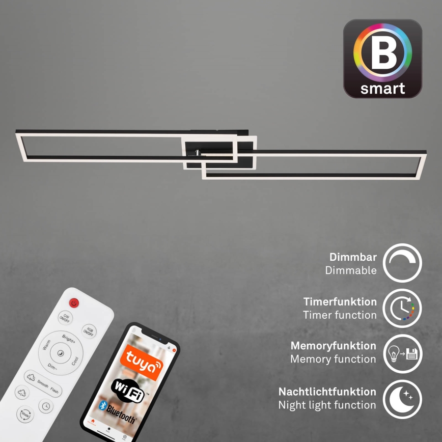 Lustră LED dimabilă FRAME 2xLED/20W/230V 2700-6500K Wi-Fi Tuya Briloner 3538-015 + telecomandă