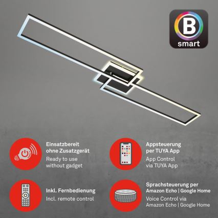 Lustră LED dimabilă FRAME 2xLED/20W/230V 2700-6500K Wi-Fi Tuya Briloner 3538-015 + telecomandă