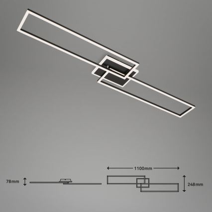 Lustră LED dimabilă FRAME 2xLED/20W/230V 2700-6500K Wi-Fi Tuya Briloner 3538-015 + telecomandă