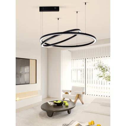 Lustră LED dimabilă pe cablu Immax NEO 07216L FINO LED/93W/230V 60/80 cm negru Tuya + telecomandă