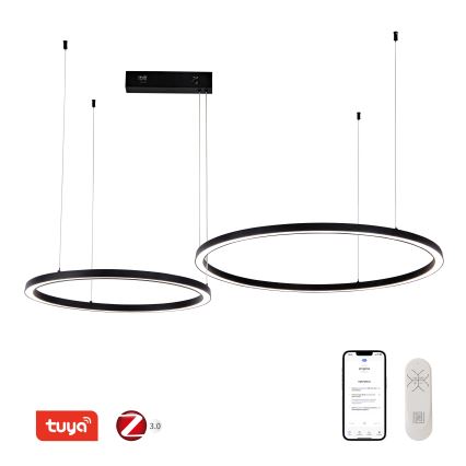 Lustră LED dimabilă pe cablu Immax NEO 07216L FINO LED/93W/230V 60/80 cm negru Tuya + telecomandă