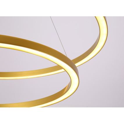 Lustră LED dimabilă pe cablu Immax NEO 07218L FINO LED/93W/230V 60/80 cm auriu Tuya + telecomandă