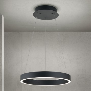 Lustră LED dimabilă KOLK, LED/40W/230V, 2700/3000/4000K, diam. 40 cm, neagră