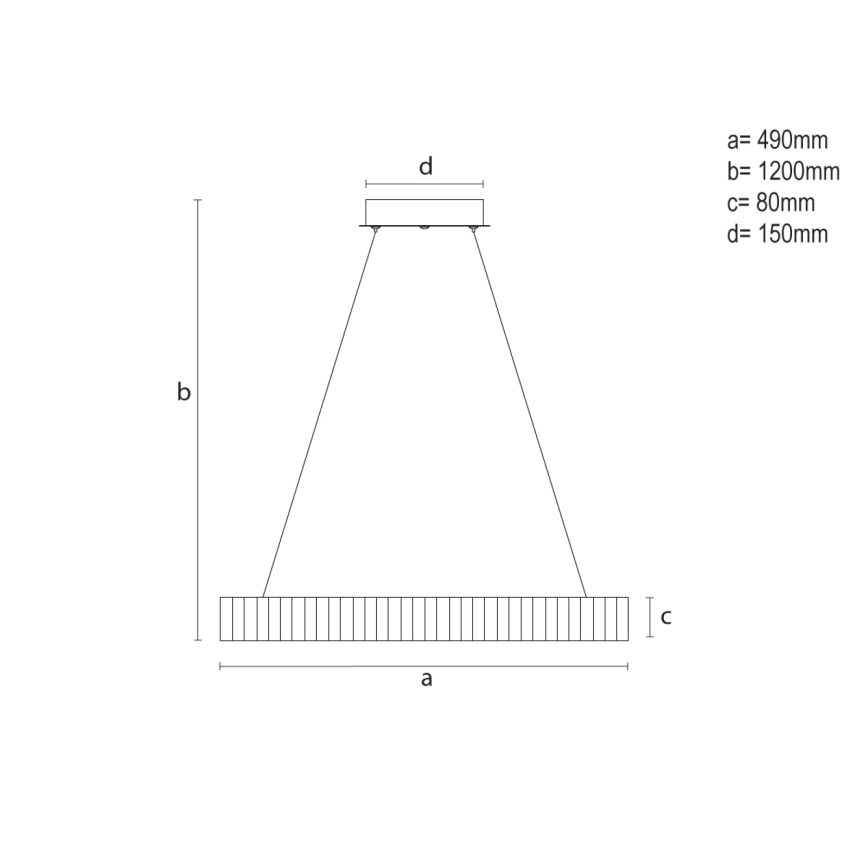 Candelabru LED dimerizabil suspendat pe cablu, 75 W, 230 V, 3000–6500 K, Ø 49 cm, cu telecomandă