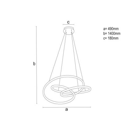 Candelabru LED reglabil pe cablu LED/85W/230V 3000-6500K Ø 49 cm + telecomandă