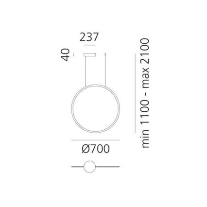 Lustră LED dimabilă pe cablu Artemide 1992010APP DISCOVERY LED/40W/230V 3000K antracit