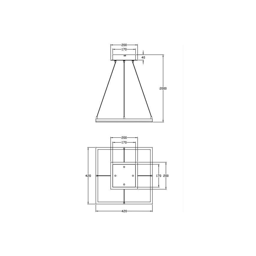 Lustră LED dimabilă pe cablu BARD LED/39W/230V auriu Fabas Luce 3394-40-225