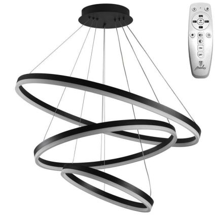 Lustră LED dimabilă pe cablu Brilagi CIRCLE LED/125W/230V 3000-6500K negru + telecomandă