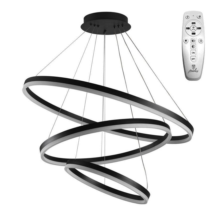 Lustră LED dimabilă pe cablu Brilagi CIRCLE LED/125W/230V 3000-6500K negru + telecomandă