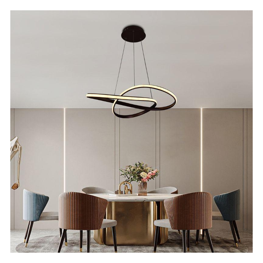 Lustră LED dimabilă pe cablu Brilagi COSMOWAVE LED/70W/230V 3000-6500K maro + telecomandă