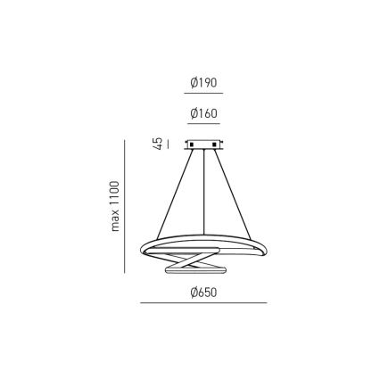 Lustră LED dimabilă pe cablu DIVA LED/44W/230V auriu Gea Luce DIVA S G ORO