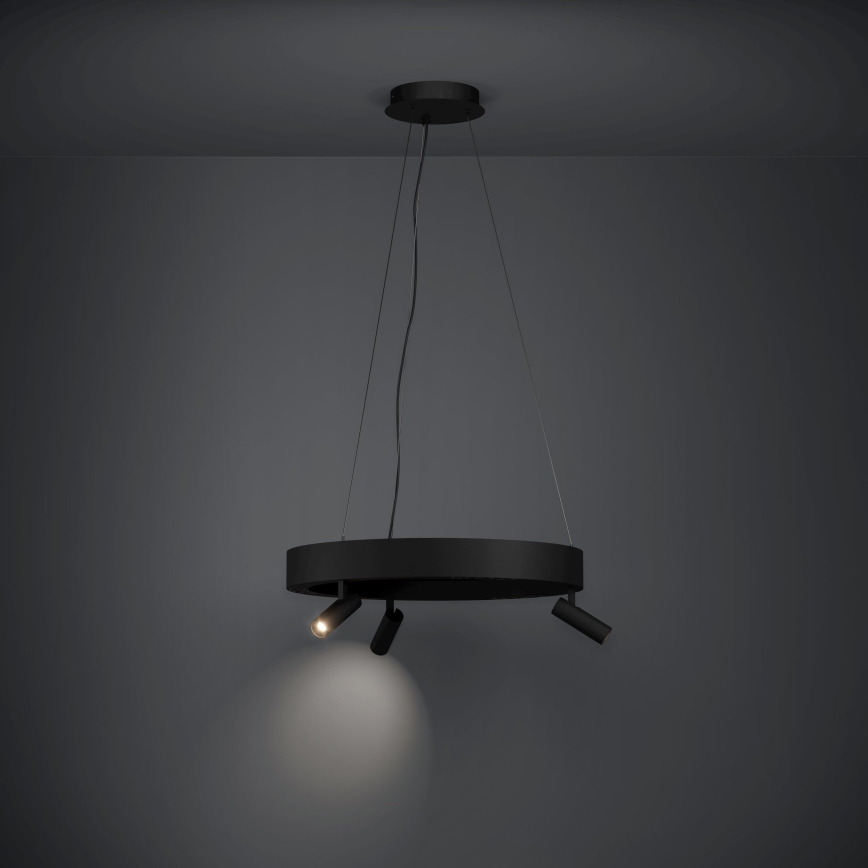 Lustră LED dimabilă pe cablu Eglo 3xLED/8W/230V + 3xLED/8,5W 3000K negru + telecomandă