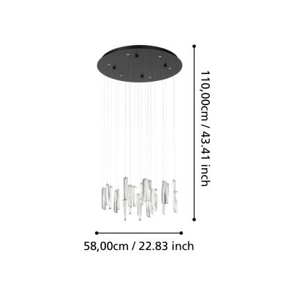 Lustră LED dimabilă pe cablu Eglo 6xLED/4,2W/230V 3000K transparent
