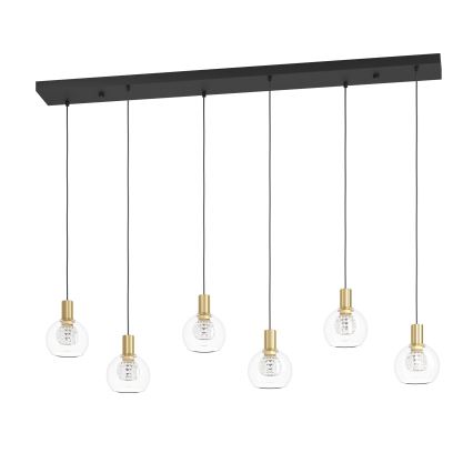 Lustră LED dimabilă pe cablu Eglo 6xLED/5,4W/230V 3000K auriu