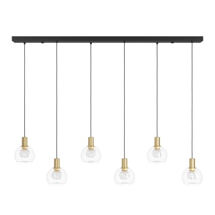 Lustră LED dimabilă pe cablu Eglo 6xLED/5,4W/230V 3000K auriu
