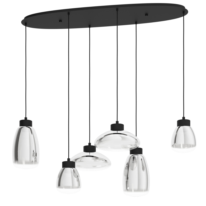 Lustră LED dimabilă pe cablu Eglo 6xLED/5,4W/230V 2700K fumuriu
