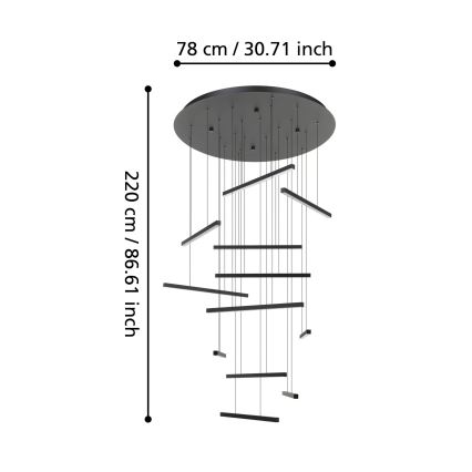 Lustră LED dimabilă pe cablu Eglo 12xLED/8,4W/230V 3000K