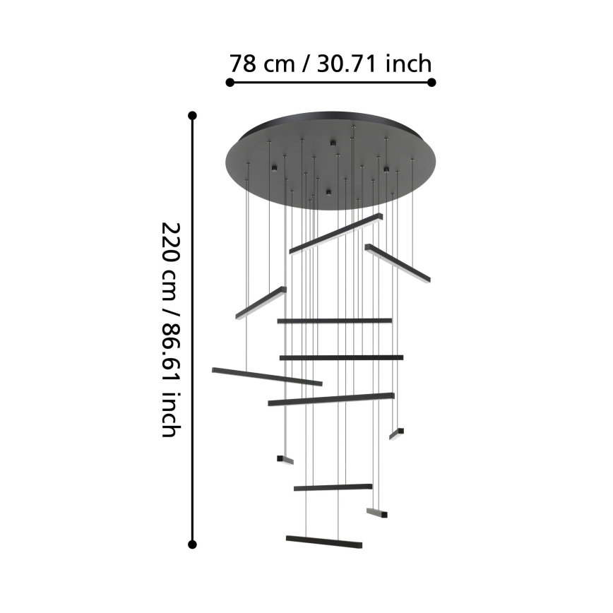 Lustră LED dimabilă pe cablu Eglo 12xLED/8,4W/230V 3000K