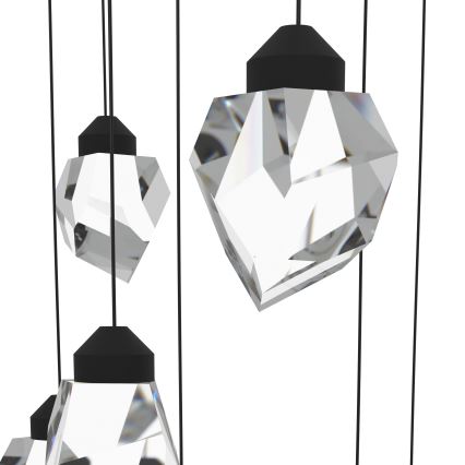 Lustră LED dimabilă pe cablu Eglo 17xLED/3W/230V 3000K negru/transparent