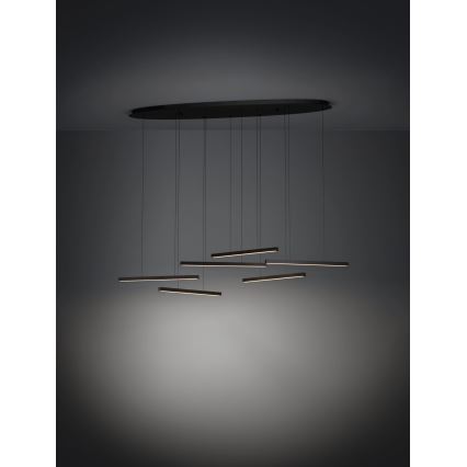 Lustră LED dimabilă pe cablu Eglo 6xLED/8,4W/230V 3000K negru