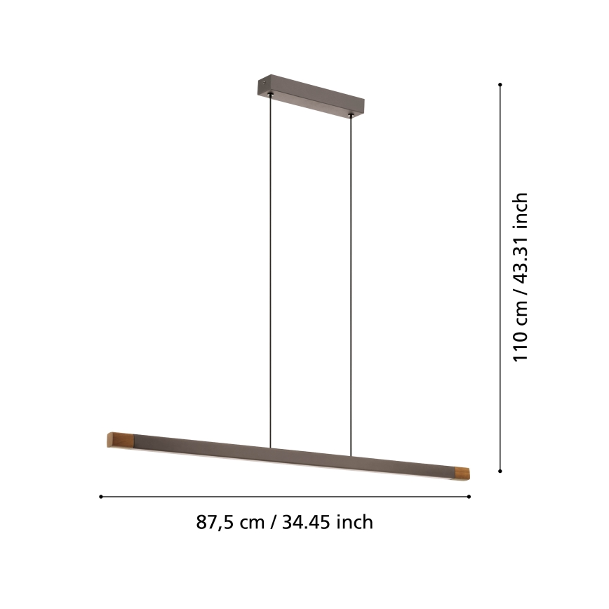 Lustră LED dimabilă pe cablu Eglo LED/18W/230V 3000K