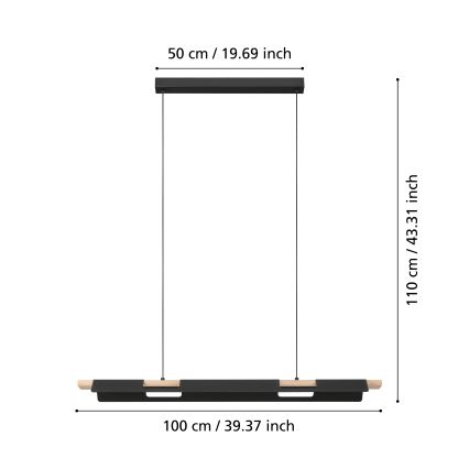 Lustră LED dimabilă pe cablu LED/27W/230V ZigBee Eglo