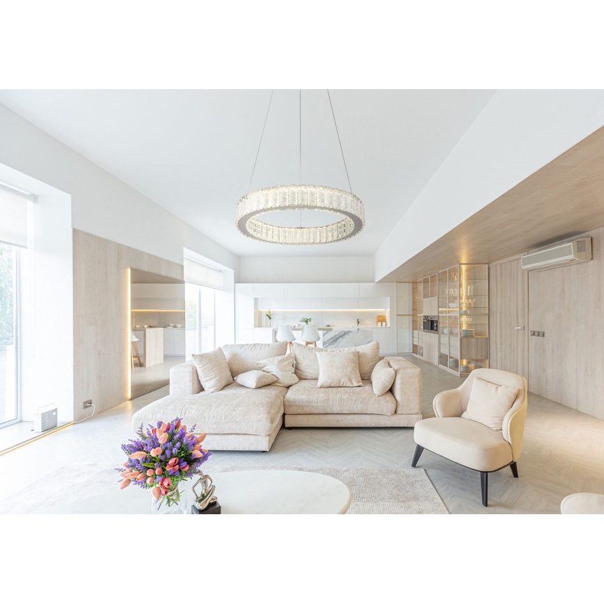 Lustră LED dimabilă pe cablu Globo LED/50W/230V 2700-6000K d. 50 cm + telecomandă