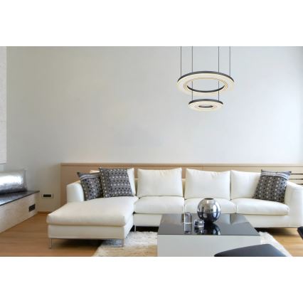 Lustră LED dimabilă pe cablu Globo LED/50W/230V 2700-6000K d. 50 cm negru + telecomandă