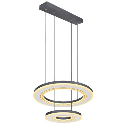 Lustră LED dimabilă pe cablu Globo LED/50W/230V 2700-6000K d. 50 cm negru + telecomandă