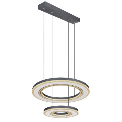 Lustră LED dimabilă pe cablu Globo LED/50W/230V 2700-6000K d. 50 cm negru + telecomandă