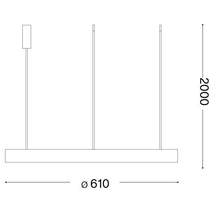 Lustră LED dimabilă pe cablu Ideal Lux GEMINI LED/48W/230V d. 61 cm auriu