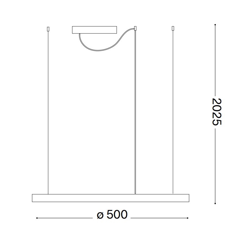 Lustră LED dimabilă pe cablu Ideal Lux ORACLE SLIM LED/28W/230V 4000K d. 50 cm CRI 90 alb