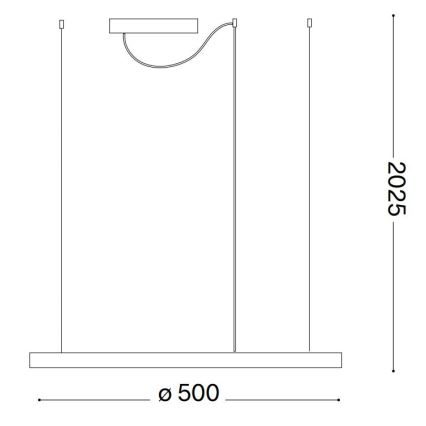 Lustră LED dimabilă pe cablu Ideal Lux ORACLE SLIM LED/28W/230V 4000K d. 50 cm CRI 90 alb