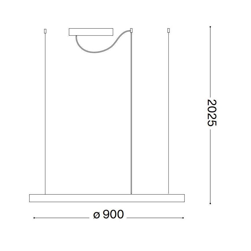 Lustră LED dimabilă pe cablu Ideal Lux ORACLE SLIM LED/42W/230V 4000K d. 90 cm CRI 90 alb