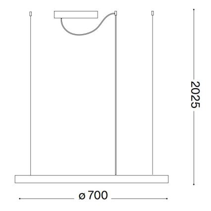 Lustră LED dimabilă pe cablu Ideal Lux ORACLE SLIM LED/40W/230V 4000K d. 70 cm CRI 90 alb